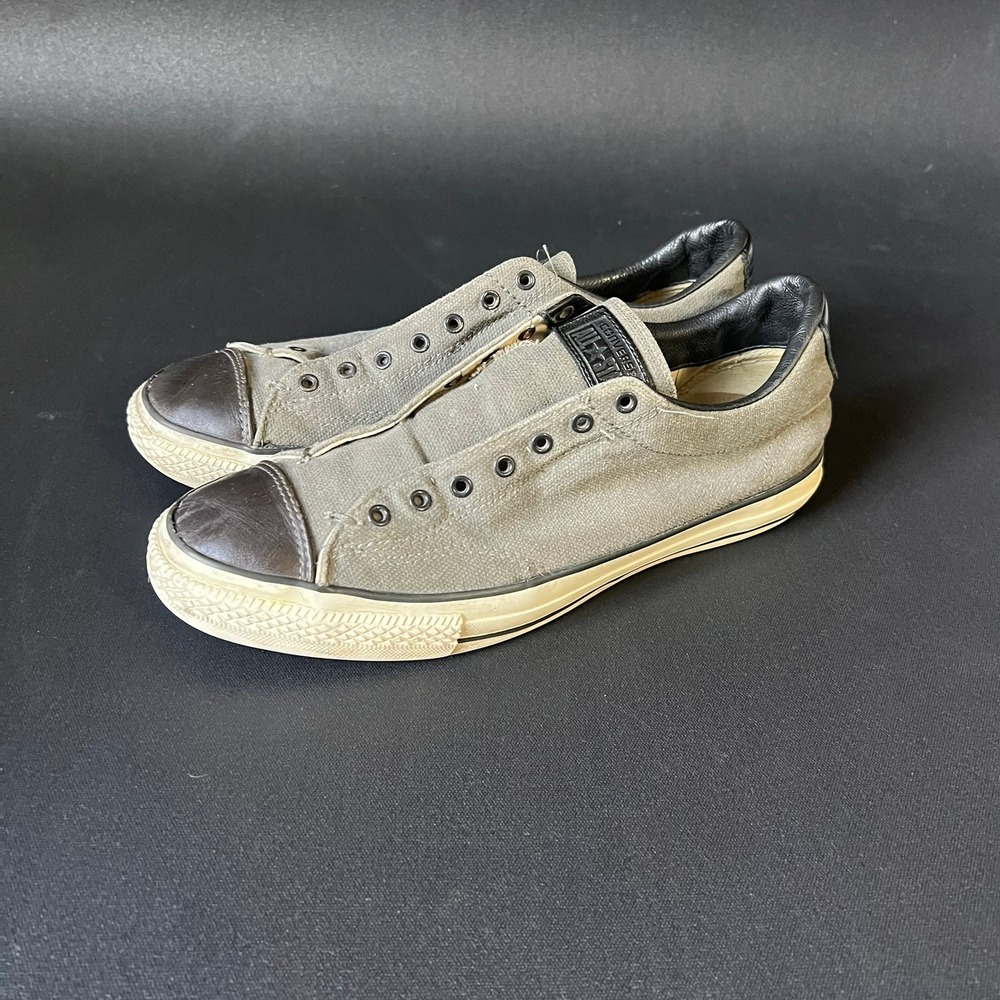 Converse x John Varvatos Chuck Taylor Low Grey Leather Trim Mens 11 Grunge Edgy